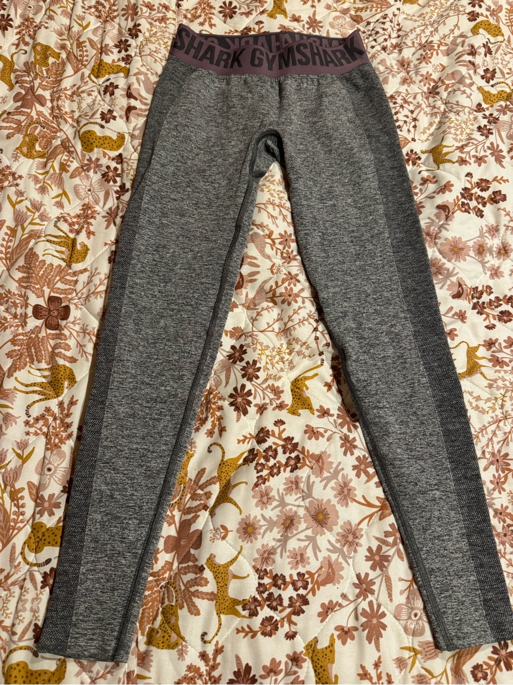 Gymshark Charcoal & Dark Grey/purple Seamless Leggings